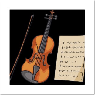 Violin And Sheet Music Posters and Art